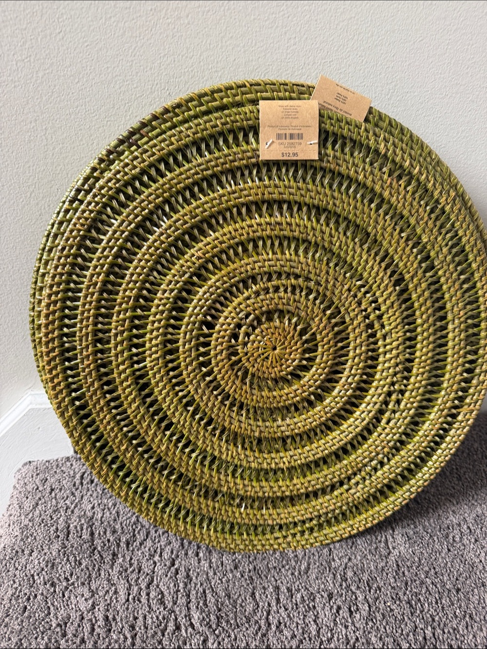 Pier 1 Olive Green Woven Wall Basket (6) of them